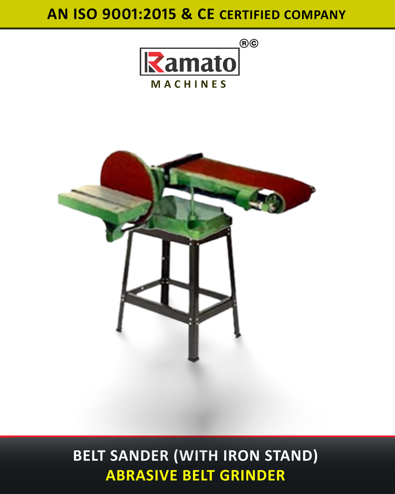 Ramato 6 x 48 Belt And Disc Sander With IRON Stand Machine Manufacturer Rajkot Gujarat Bharat (INDIA)