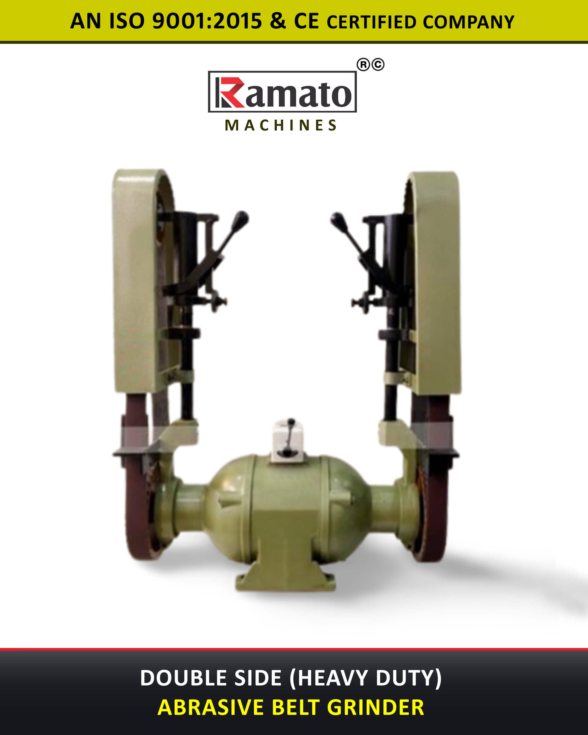 Double Side Lancer Belter, Abrasive Belt Grinding Machine Manufacturer Rajkot Gujarat Bharat (INDIA)