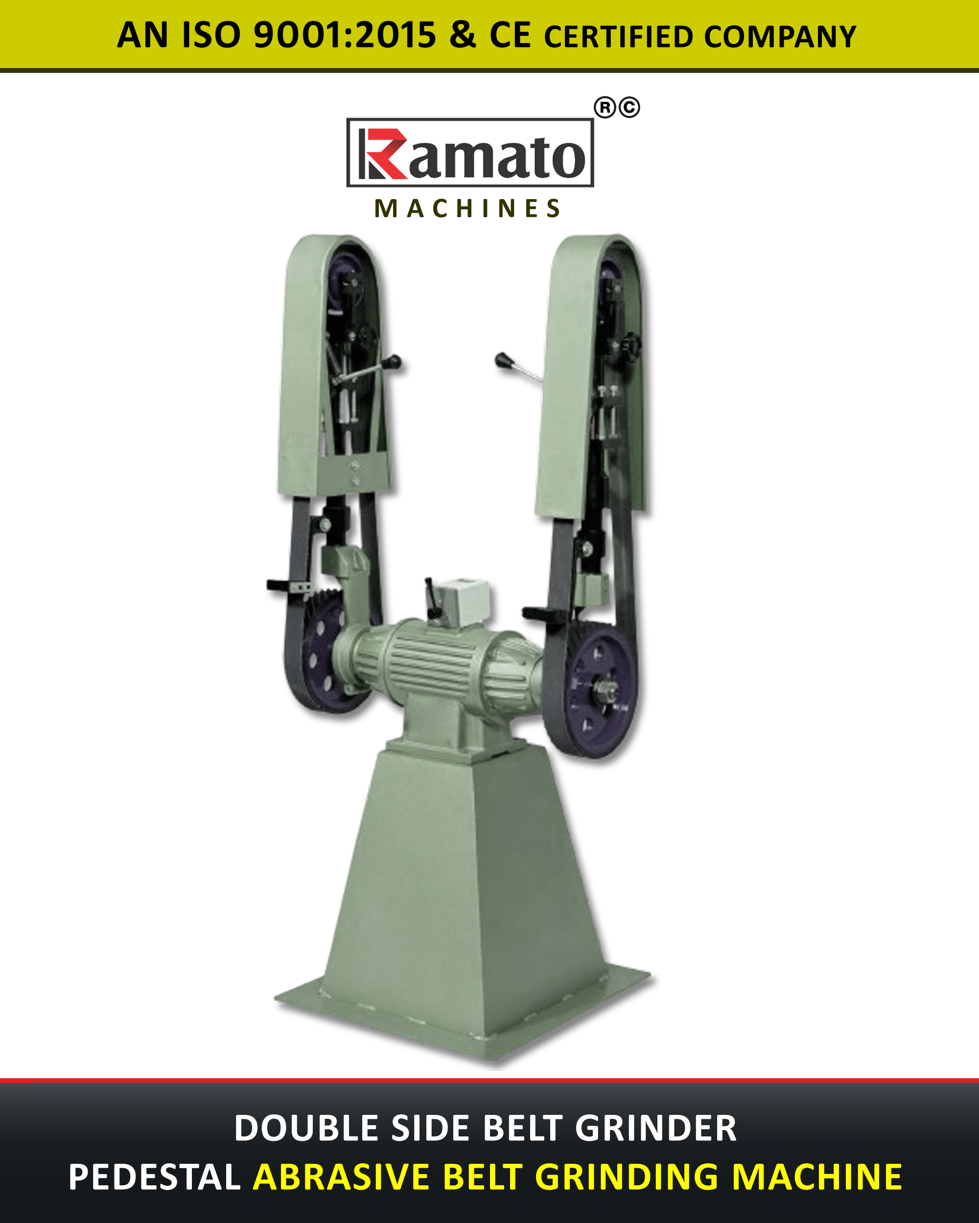 Double Side Heavy Duty Belt Grinder With Pedestal Stand 3