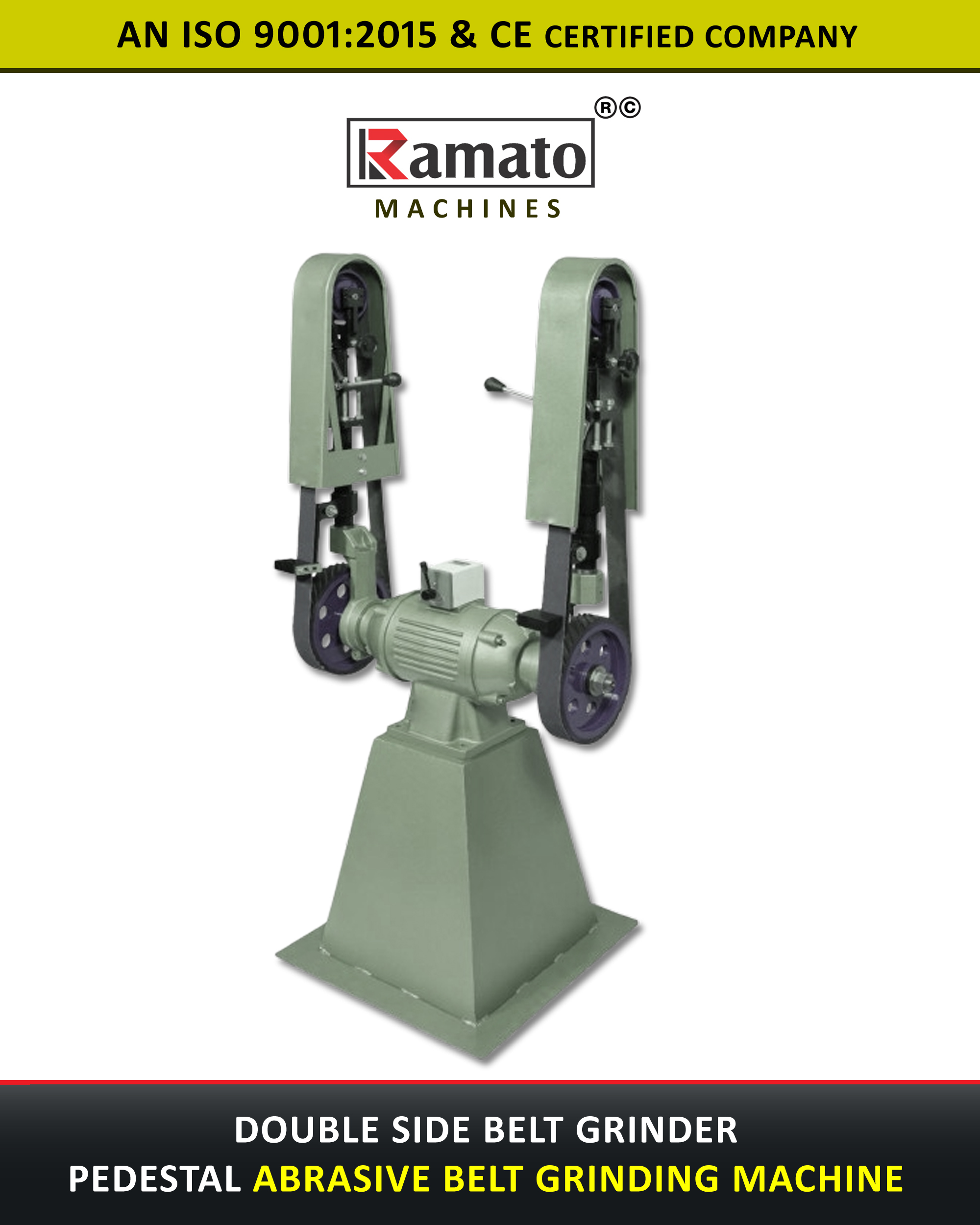 Double Side Heavy Duty Belt Grinder With Pedestal Stand 4