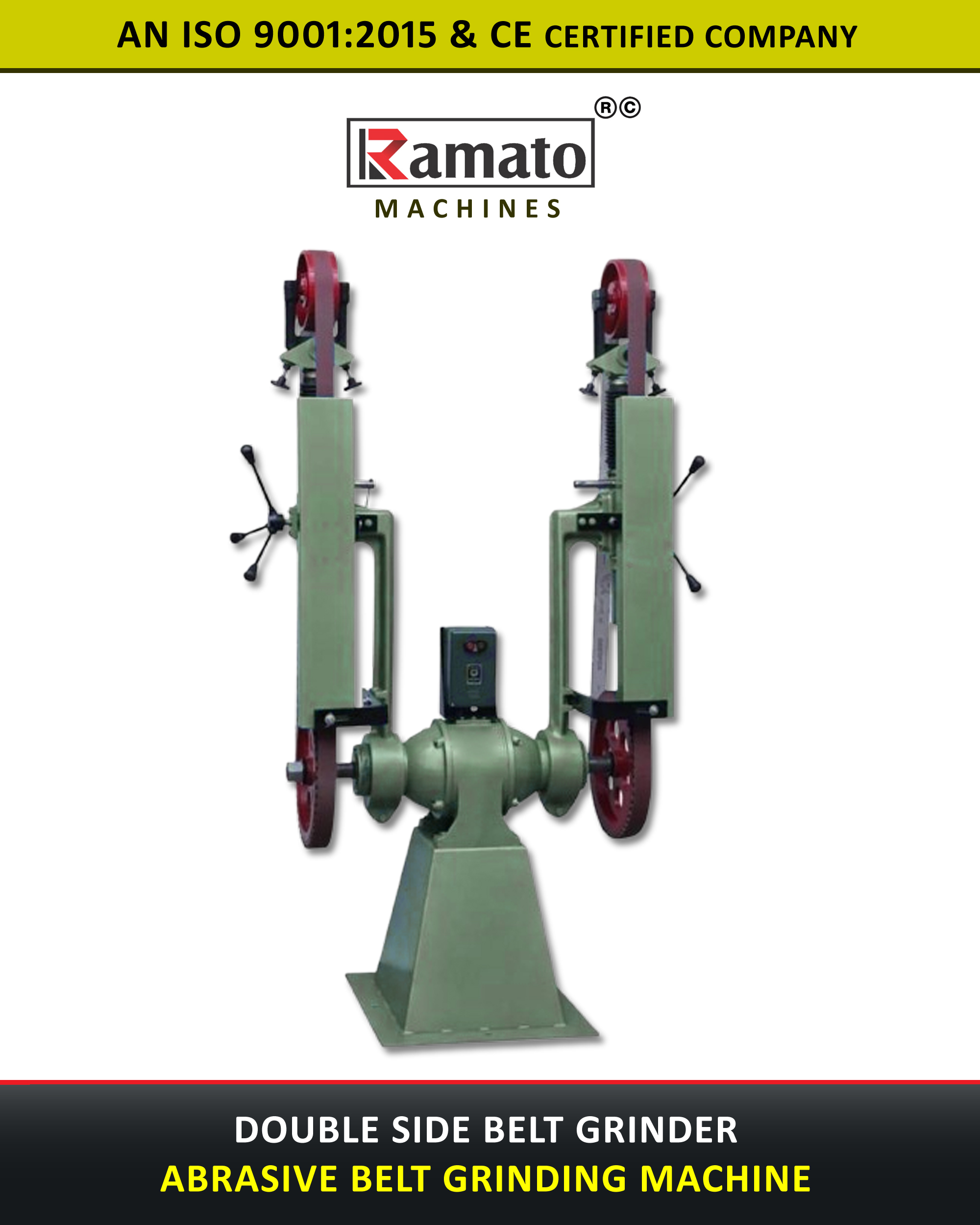 Double Side Heavy Duty Belt Grinder With Pedestal Stand 50 x 3500 mm Belter