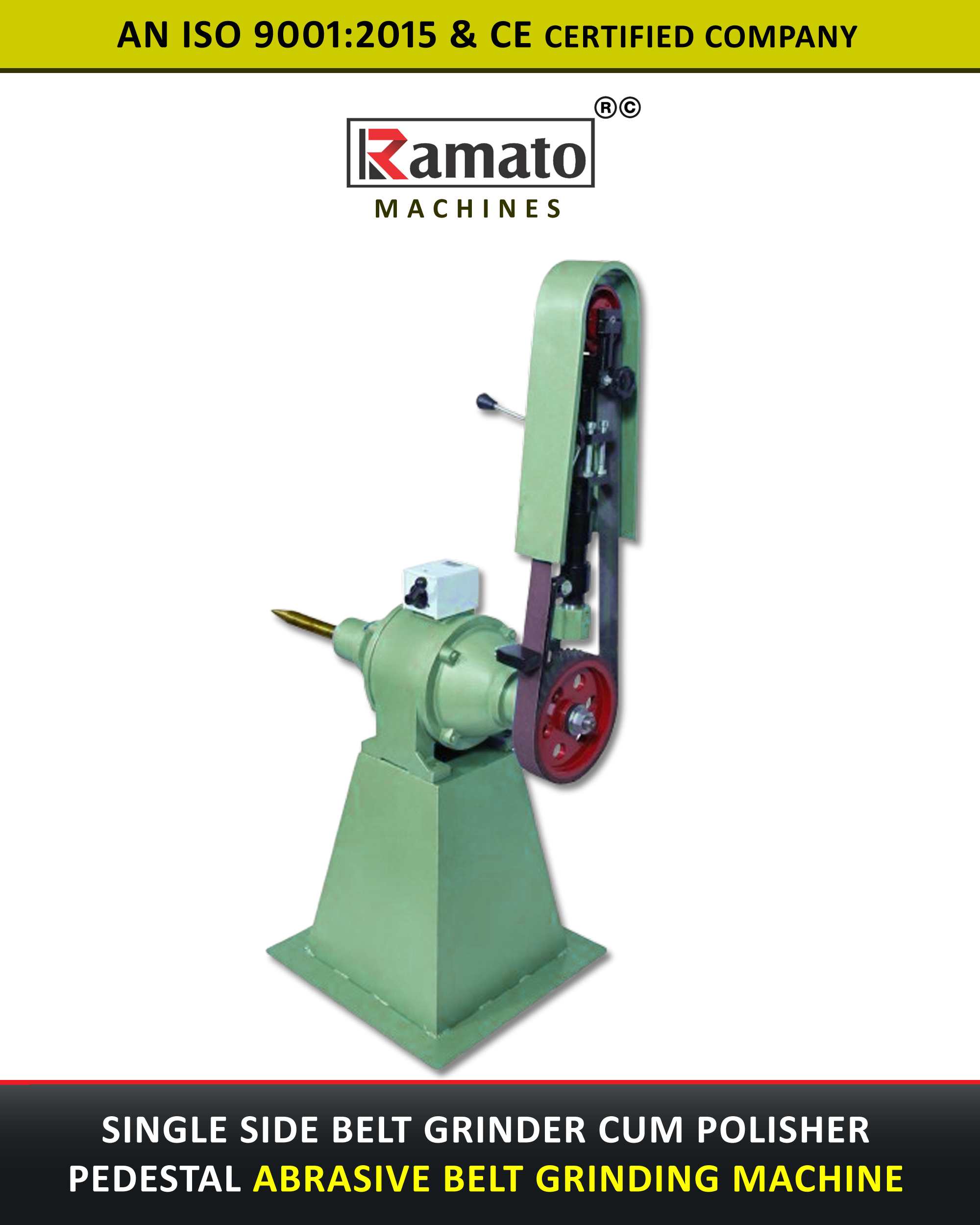 Single Side Belt Grinder Cum Bench Polisher With Pedestal Stand'